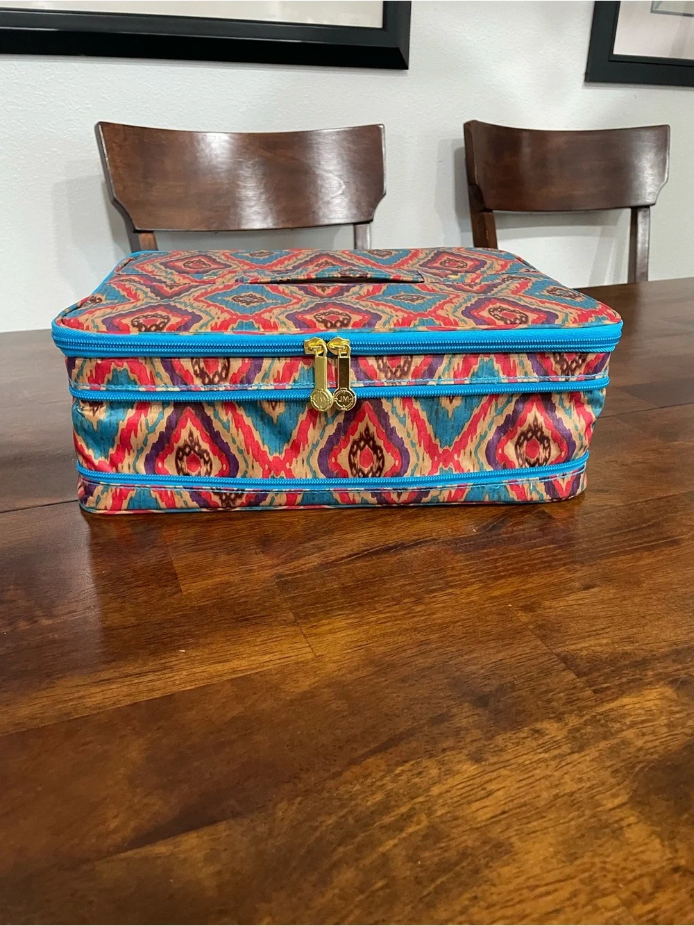 Colorful Ikat Pattern Jewelry Storage or Travel